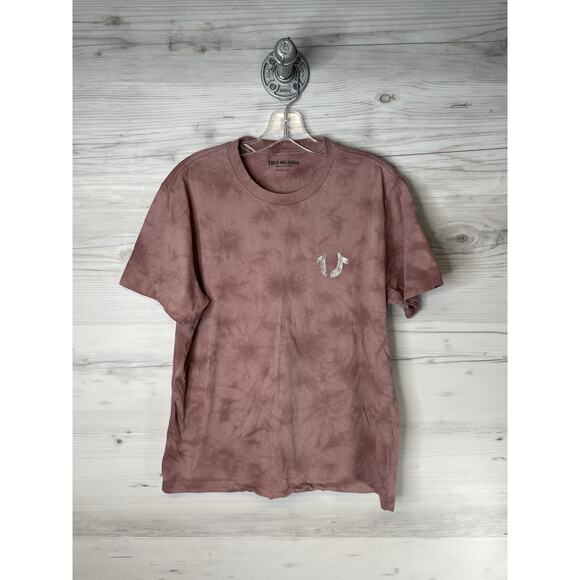 True Religion Other - True Religion Shirt Mens Medium Pink Tie Dye TRLGN Halo Crew Neck Tee Graphic